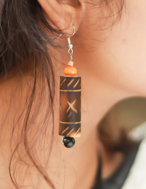 Lantern | Bamboo & Beads Earring | Eco-friendly | Handmade | Bamboo Beaded Earri